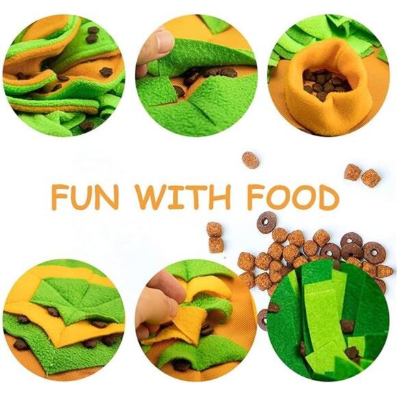 Large Dog Snuffle Mat, Interactive Feeding Mat, 34.6 in x 19.6 in, Squeaker - Picture 4 of 7